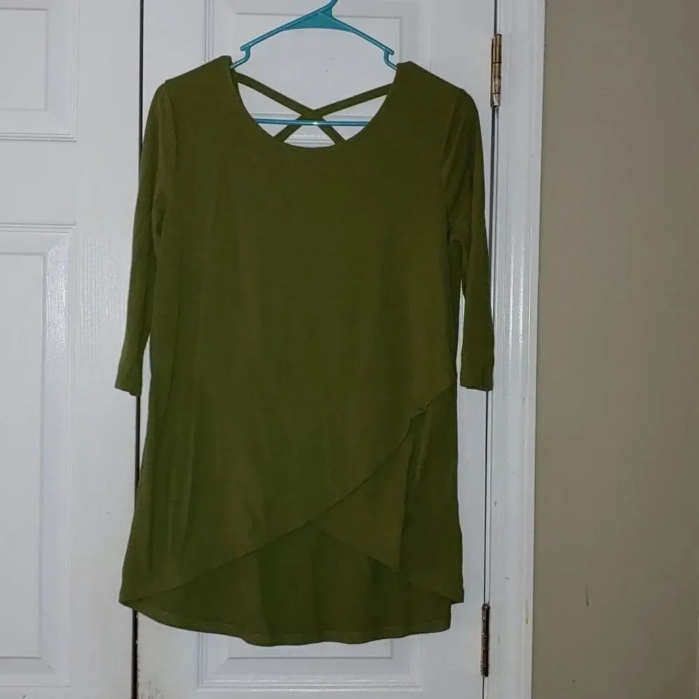 Girls Art Class Army Green ribbed long sleeve dress Sz XL 14/16